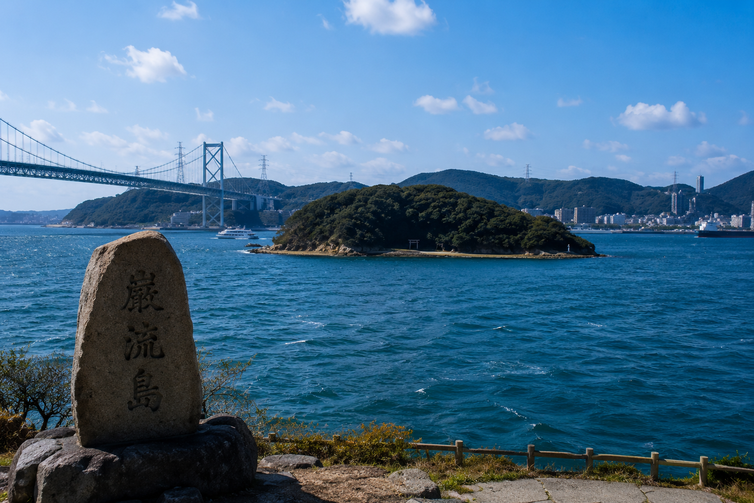 海峡の真ん中で交わった二人